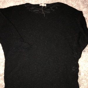 Black knitted half sleeve shirt